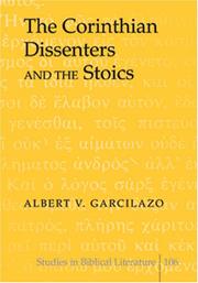 Cover of: The Corinthian Dissenters and the Stoics (Studies in Biblical Literature)