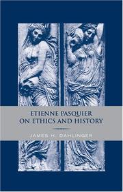 Cover of: Etienne Pasquier on Ethics and History