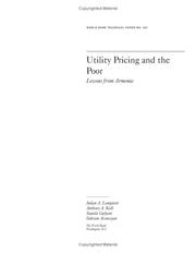Utility Pricing and the Poor by Julian A. Lampietti