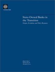 Cover of: State-Owned Banks in the Transition: Origins, Evolution, and Policy Responses
