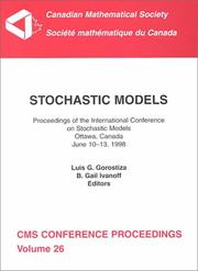 Cover of: Stochastic Models: Proceedings of the International Conference on Stochastic Models in Honour of Professor Donald A. Dawson, Ottawa, Canada, June 10-13, ... Proceedings (Canadian Mathematical Society))