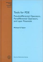 Cover of: Tools for Pde: Pseudodifferential Operators, Paradifferential Operators, and Layer Potentials (Mathematical Surveys and Monographs)
