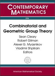 Cover of: Combinatorial and Geometric Group Theory
