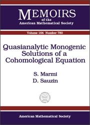 Quasianalytic monogenic solutions of a cohomological equation by S. Marmi, D. Sauzin