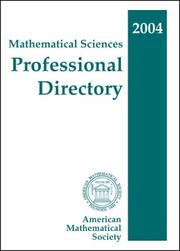 Cover of: Mathematical Sciences Professional Directory, 2004 (Mathematical Sciences Professional Directory)