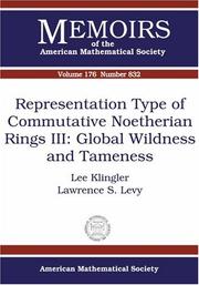 Cover of: Representation Type Of Commutative Noetherian Rings Iii | Lee Klinger