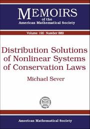 Distribution Solutions of Nonlinear Systems of Conservation Laws (Memoirs of the American Mathematical Society) by Michael Sever