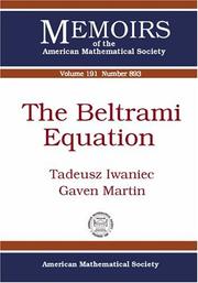 Cover of: The Beltrami Equation (Memoirs of the American Mathematical Society)