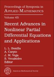 Recent advances in nonlinear partial differential equations and applications by Peter D. Lax, L. L. Bonilla
