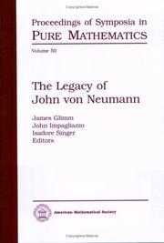 Cover of: The Legacy of John von Neumann (Proceedings of Symposia in Pure Mathematics)