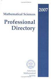 Cover of: Mathematical Sciences Professional Directory, 2007 (Mathematical Sciences Professional Directory) by American Mathematical Society