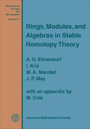 Cover of: Rings, Modules, and Algebras in Stable Homotopy Theory (Mathematical Surveys & Monographs)