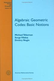 Algebraic geometry codes by M. A. Tsfasman, Michael Tsfasman, Serge Vladut, Dmitry Nogin