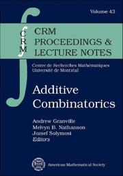 Additive Combinatorics (Crm Proceedings and Lecture Notes)