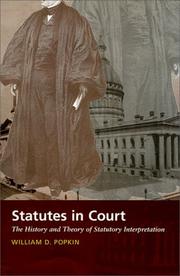 Cover of: Statutes in Court: The History and Theory of Statutory Interpretation