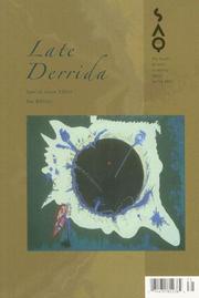 Cover of: Late Derrida (The South Atlantic Quarterly)