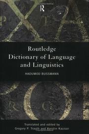 Cover of: Routledge Dictionary of Language and Linguistics by Hadumod Bussmann