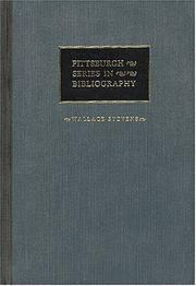 Cover of: Wallace Stevens: A Descriptive Bibliography (Pittsburgh series in bibliography)