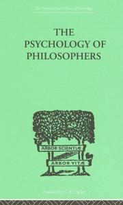 Cover of: The Psychology of Philosophers