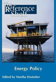Cover of: Energy Policy (Reference Shelf) by Martha Hostetter
