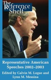 Cover of: Representative American Speeches 2002-2003 (Reference Shelf)