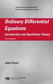 Cover of: Ordinary Differential Equations: Introduction and Qualitative Theory, Third Edition (Pure and Applied Mathematics)