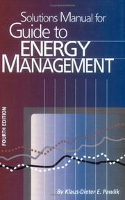 Cover of: Guide to Energy Management (Solutions Manual)