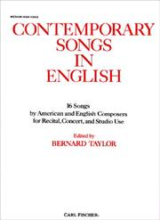 Cover of: Contemporary Songs in English, Medium High Voice