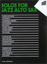 Cover of: Solos for Jazz Alto Sax (All That Jazz)
