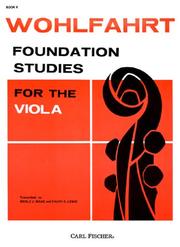 Cover of: Foundation Studies for the Viola, Book II
