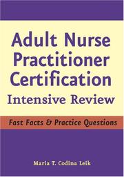 Cover of: Adult Nurse Practitioner Certification: Intensive Review