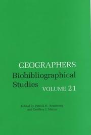 Cover of: Geographers: Bibliographical Studies (Geographers)