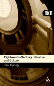 Cover of: Eighteenth Century Literature and Culture (Introductions to British Literature and Culture) | Paul Goring
