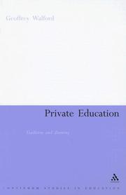 Cover of: Private Education by Geoffrey Walford