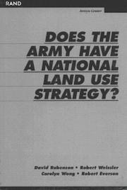 Cover of: Does The Army Have A National Land Use Strategy? by David Rubenson