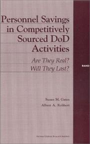 Personnel Savings in Competitively Sourced DoD Activities by Gates/Robert