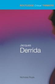 Cover of: Jacques Derrida (Routledge Critical Thinkers)