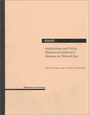 Cover of: Implications and Policy Options of California's Reliance on Natural Gas