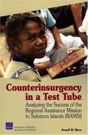 Cover of: Counterinsurgency in a Test Tube: Analyzing the Success of the Regional Assistance Mission to Solomon Islands (RAMSI)