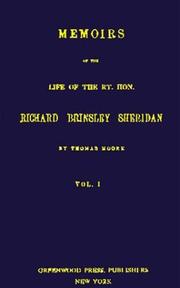 Cover of: Memoirs of the Life of the Rt. Hon. Richard Brinsley Sheridan. V1: by Thomas Moore