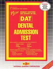 Dental Admission Test (DAT) by Jack Rudman