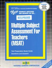 Cover of: PRAXIS/CST Multiple Subject Assessment for Teachers (National Teacher Examination Series) (National Teacher Examination, No 9 by 