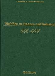 Cover of: Who's Who in Finance and Industry 1998-1999 (Who's Who in Finance and Business) by Reed Reference Publishing