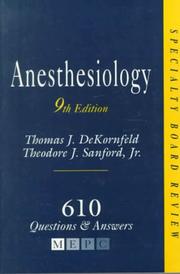 Cover of: Anesthesiology Specialty Board Review | Thomas J. Dekornfeld