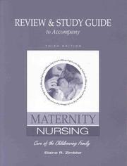 Cover of: Review & Study Guide to Accompany Maternity Nursing | Elaine R. Zimbler