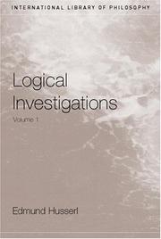 Cover of: Logical Investigations (International Library of Philosophy)