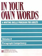 Cover of: In Your Own Words: A Writing Skills Program for Adults ; Paragraph Competency (In Your Own Words)