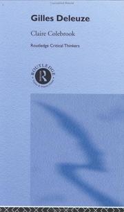 Cover of: Gilles Deleuze (Routledge Critical Thinkers) by C. Colebrook