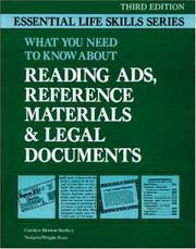 Cover of: What You Need to Know About Reading Ads, Reference Materials & Legal Documents (Essential Life Skills)
