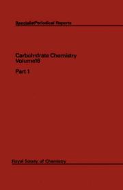 Cover of: Carbohydrate Chemistry by N. R. Williams, N. R. Williams